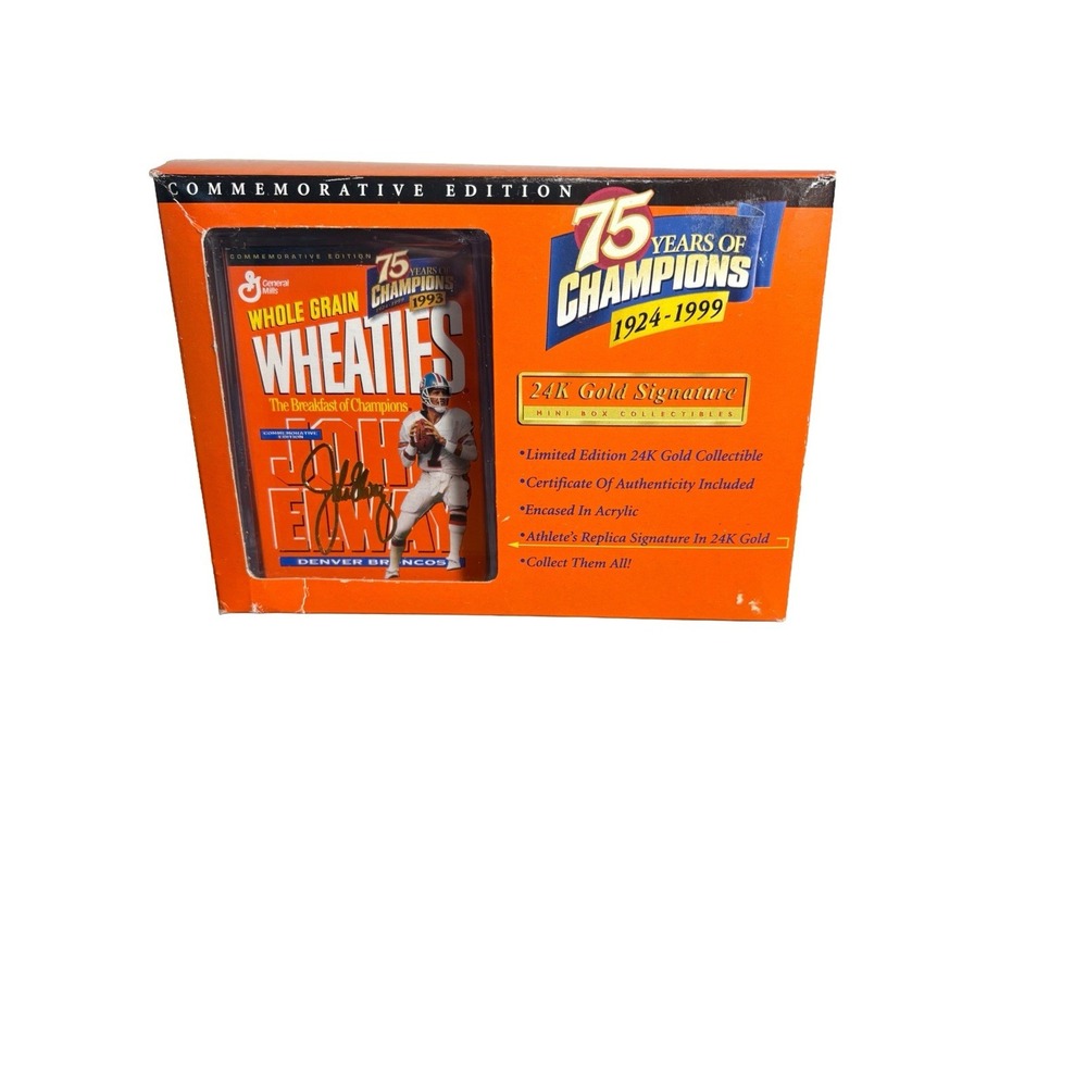 John Elway | 24K Gold Signature Wheaties‎ | 75 Years of Champions Collection Box